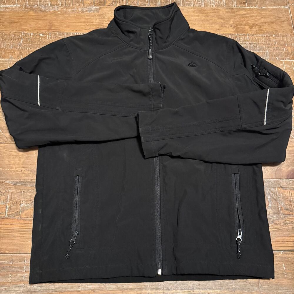 Snozu Softshell Jacket Boys L 14/16 Black Fleece Lined Full Zip Outdoor Coat